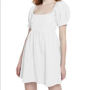Alice + Olivia White Bauery Puff Sleeve Mini Dress NWT